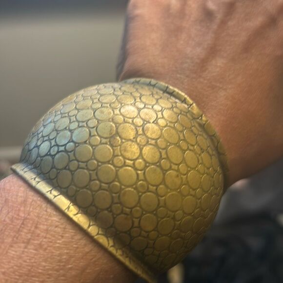 Modernist Brass Cuff Bracelet - Picture 1 of 4